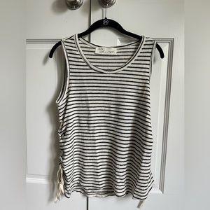Vintage Havana Striped Tank Top with Side Tie Detail